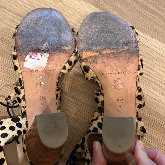 Loeffler Randall Cheetah Print Lace Up Sandals - Picture 3 of 4